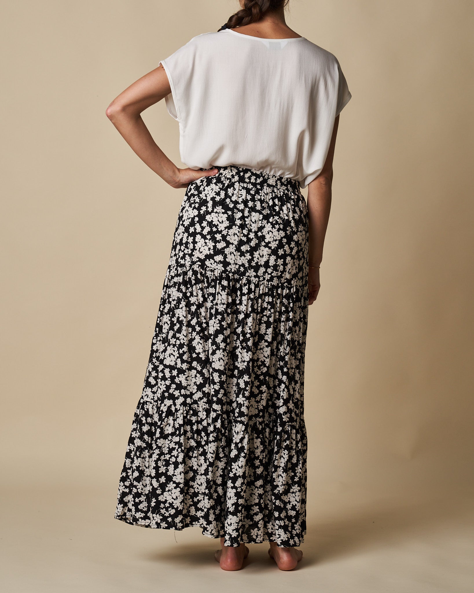 TIERED MAXI SKIRT