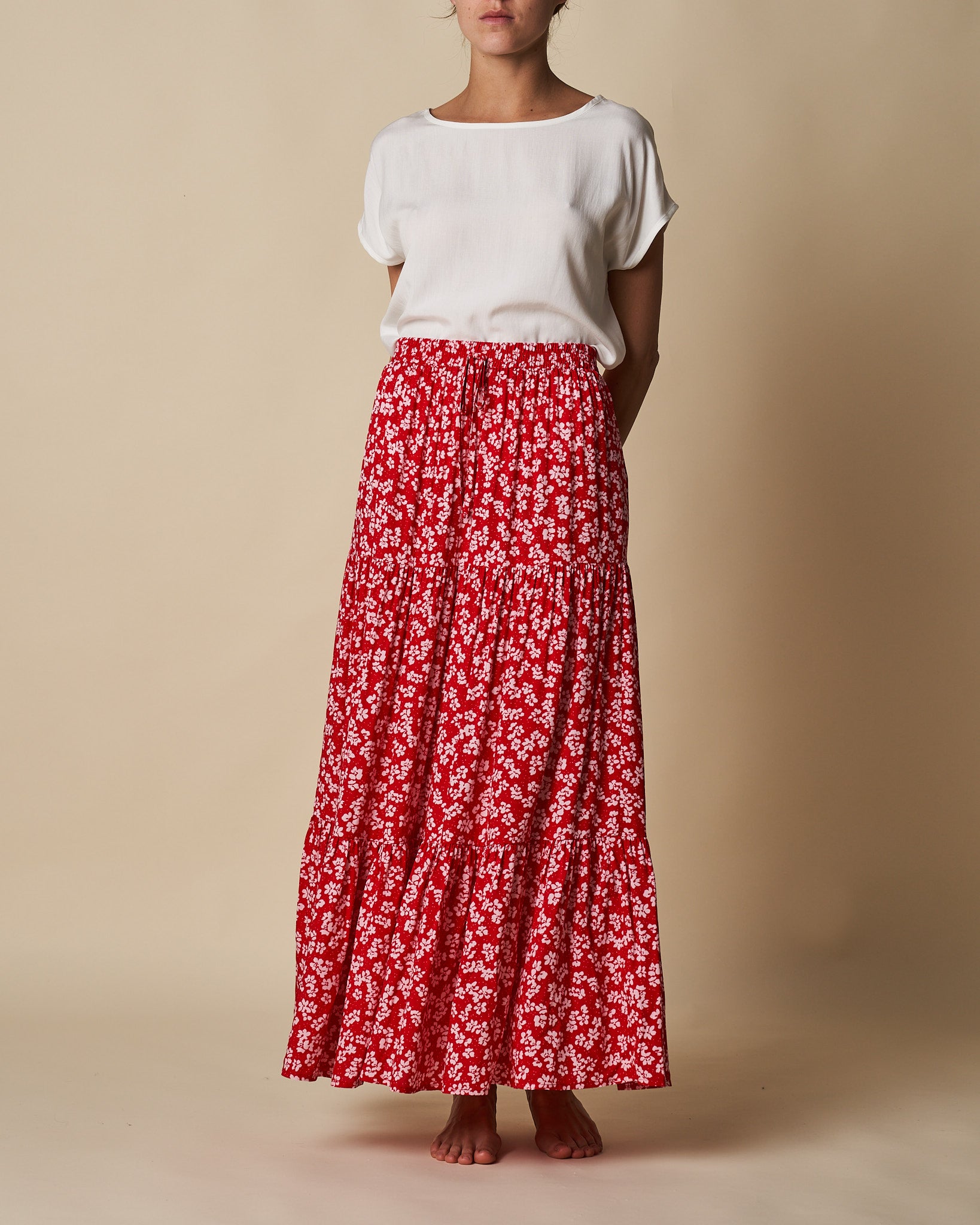 TIERED MAXI SKIRT