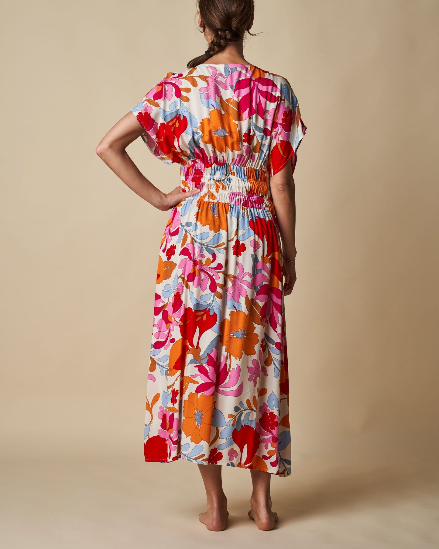 LONG BAT-SLEEVE DRESS