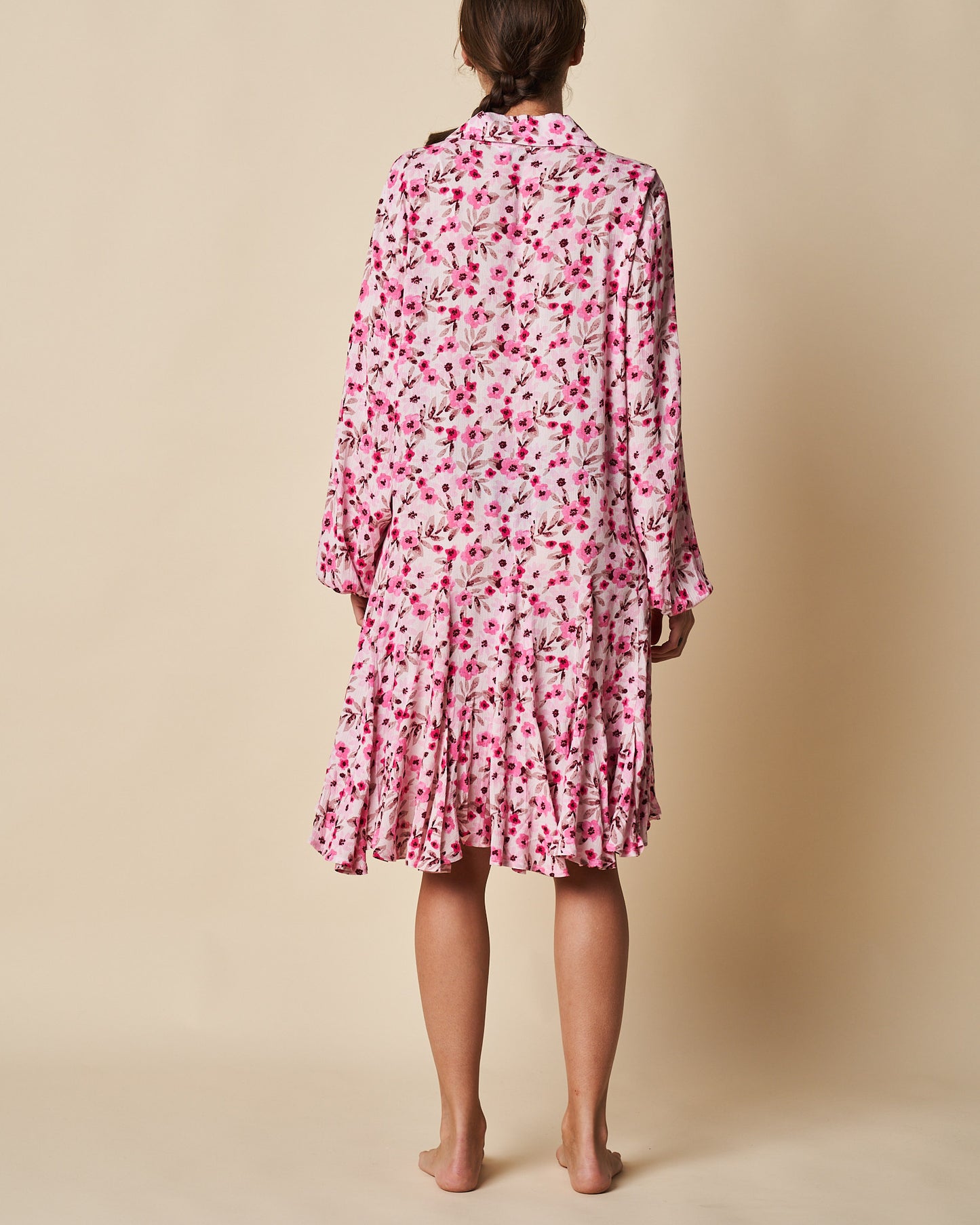 LONG SLEEVE BUTTON THROUGH DRESS