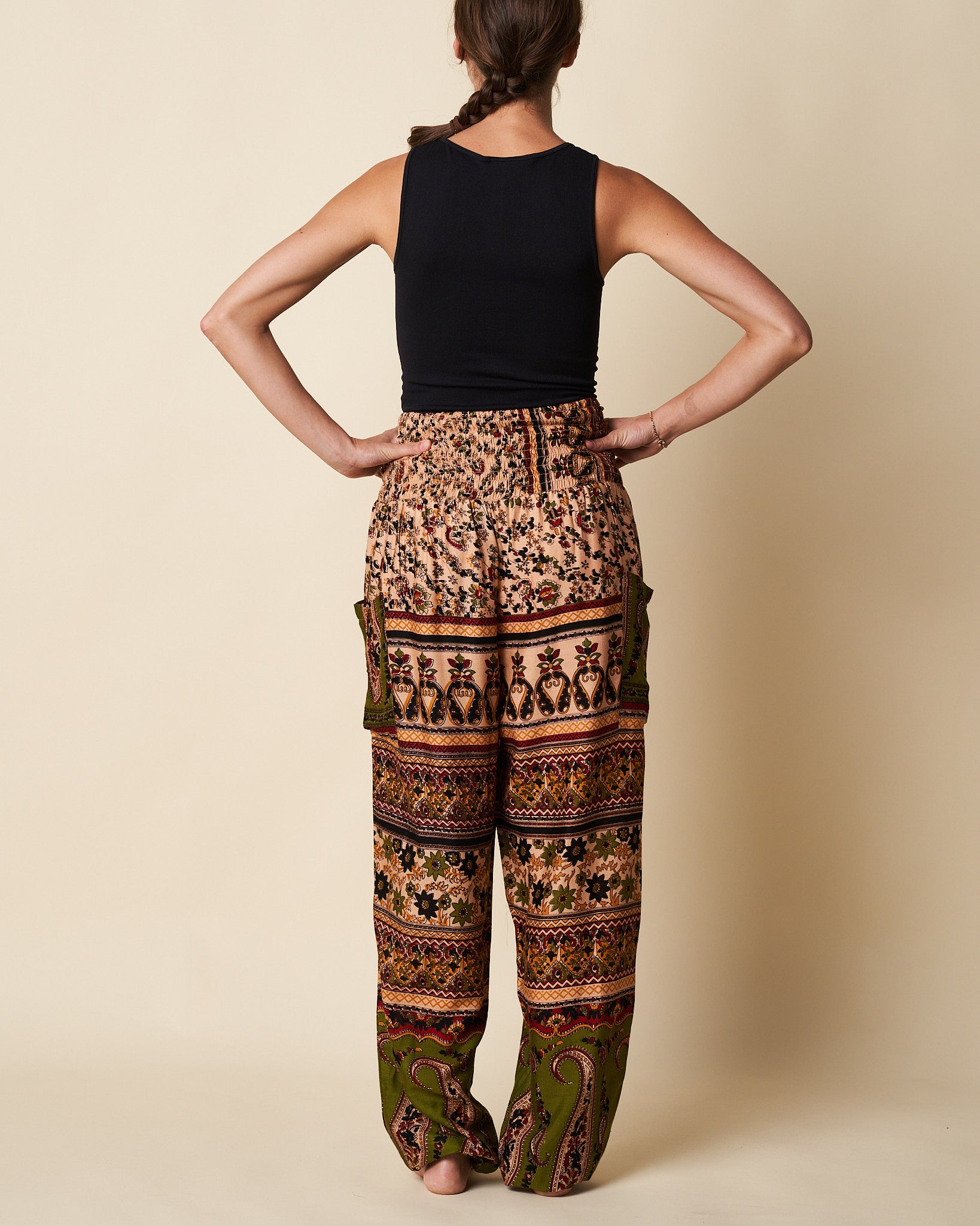 Shirred Waist Cuff Pant