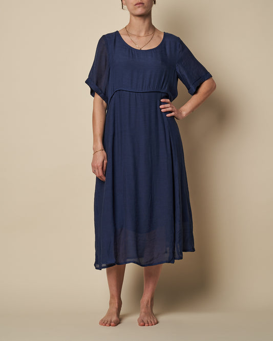 ELBOW SLEEVE LONG DRESS