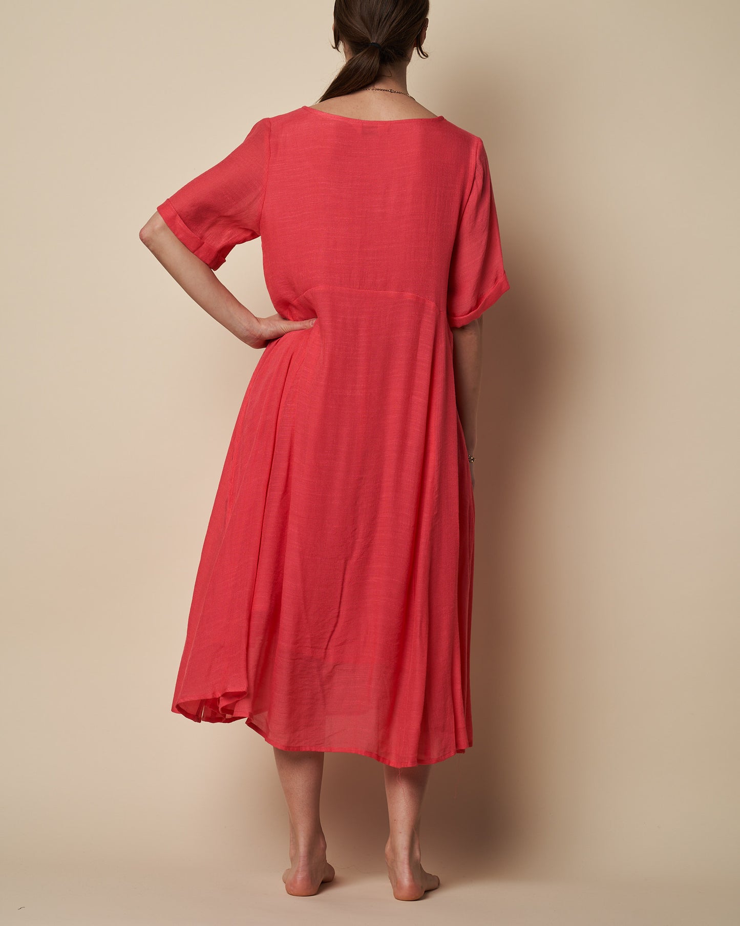 ELBOW SLEEVE LONG DRESS