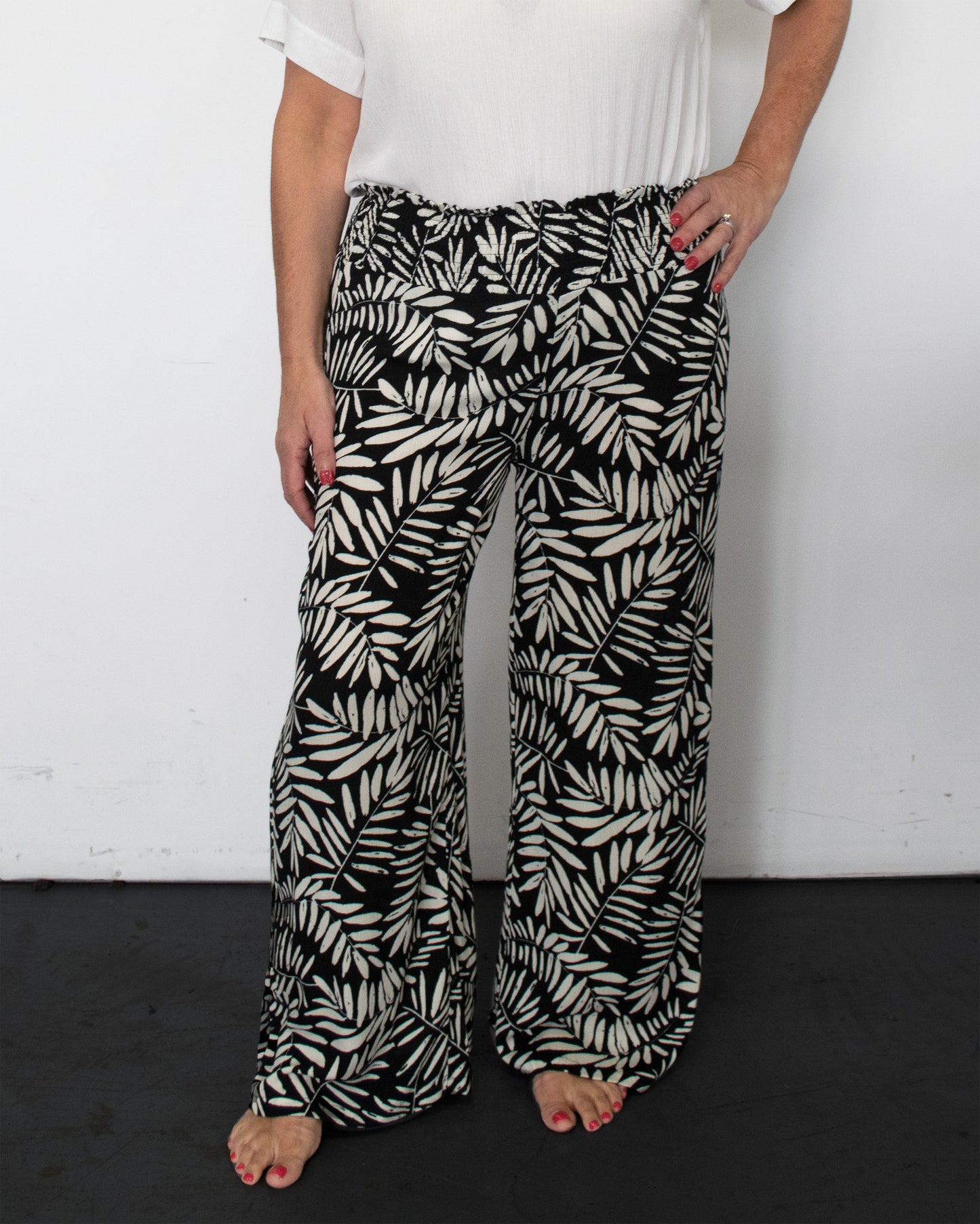 SHIR WAIST WIDE LEG PANT