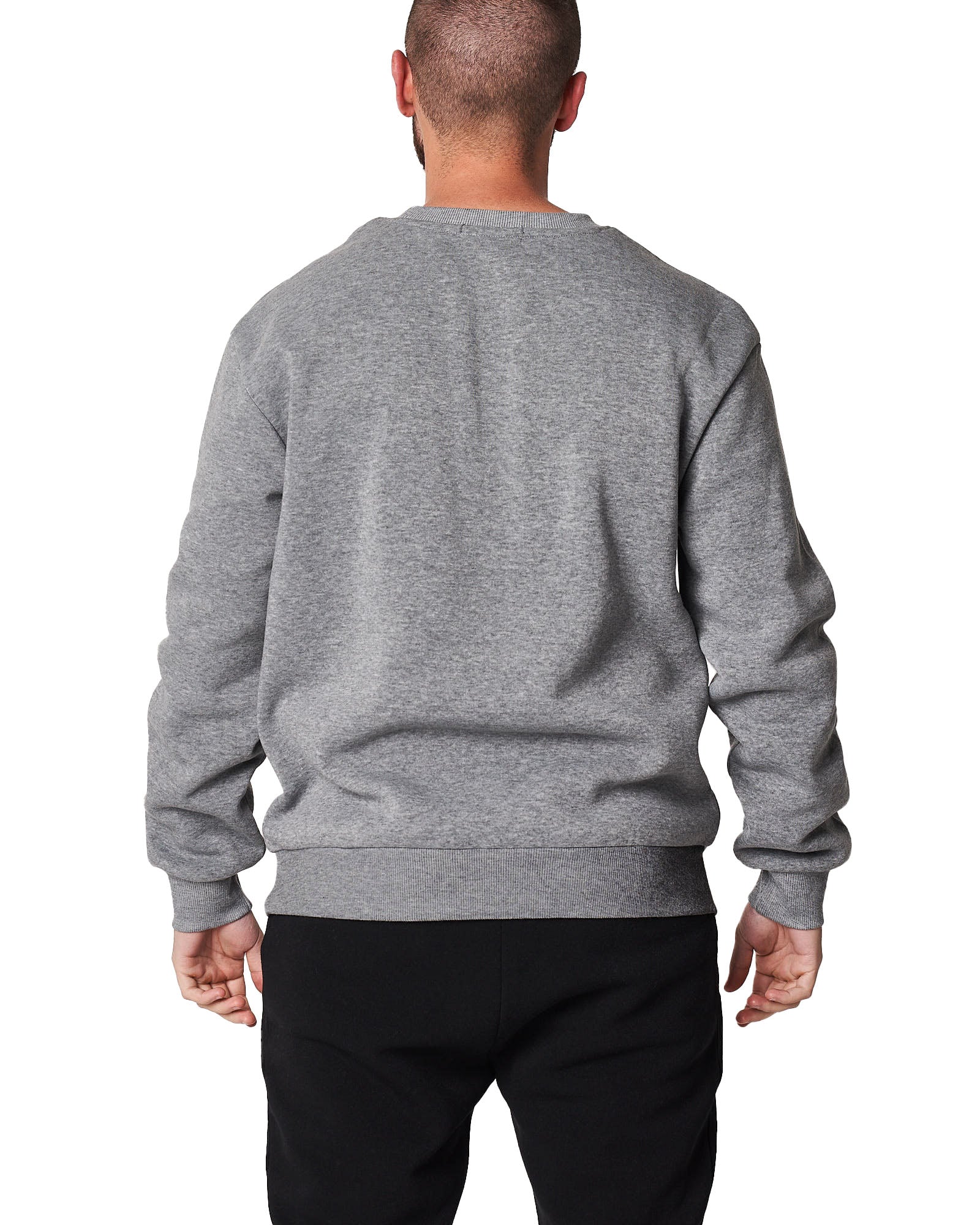 Basic Crew Neck Sweat Top - Grey Marle