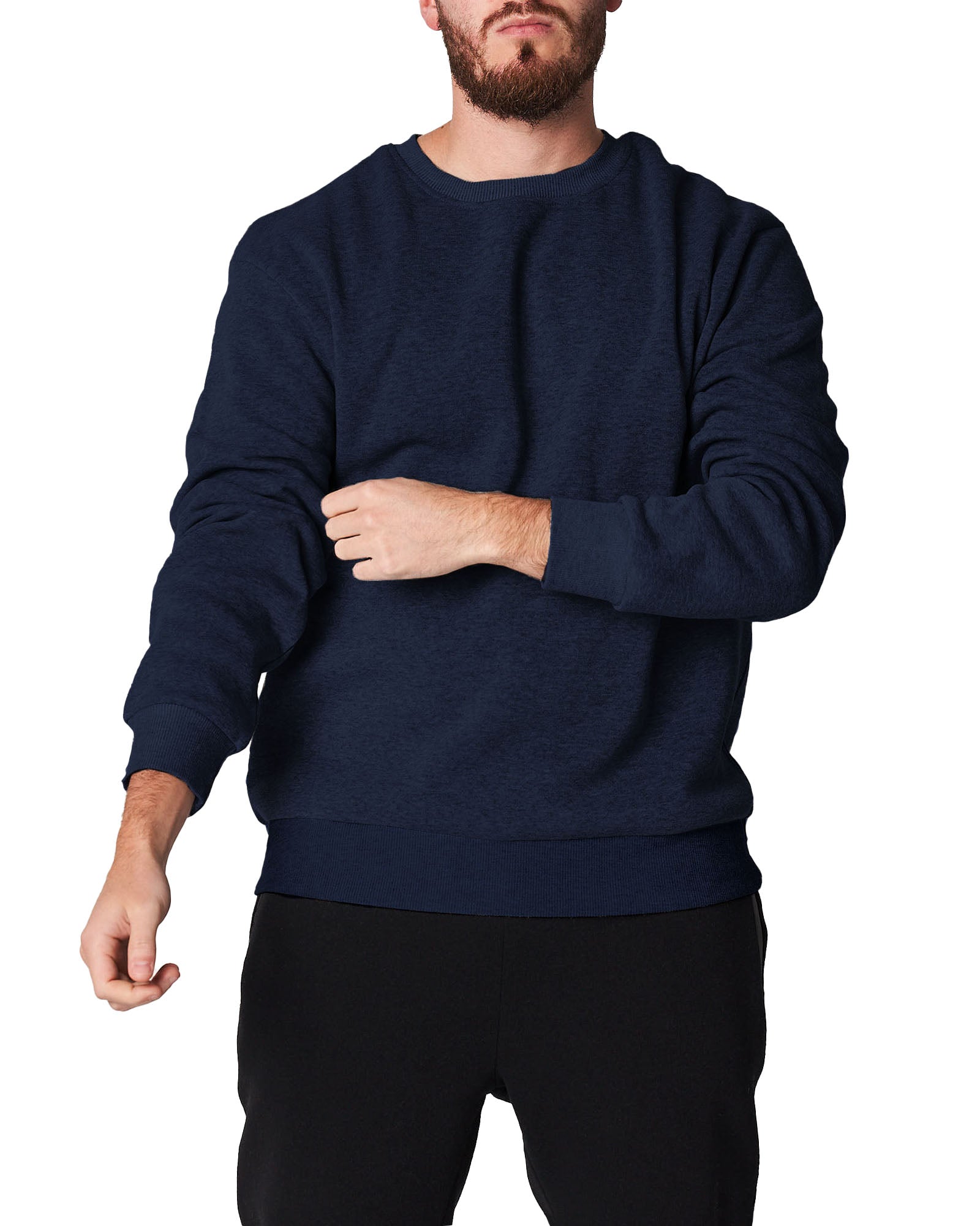 Basic Neck Sweat Top - Navy