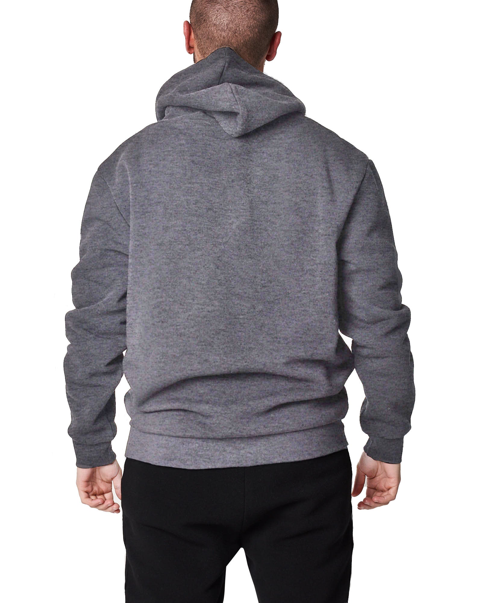 Basic Hoodie With Kanga Pocket - Grey Marle