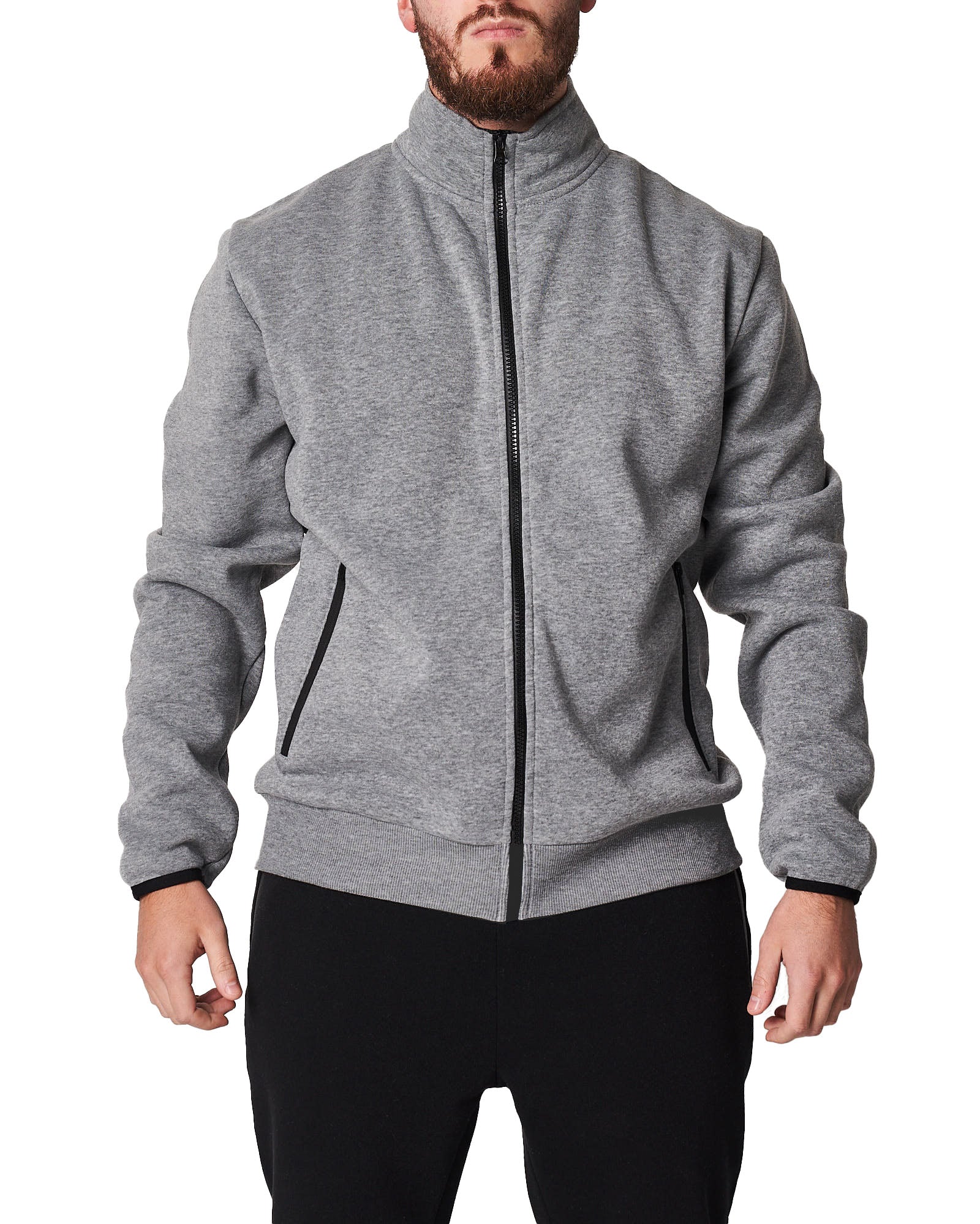Zip Through Collar Jacket With Trim