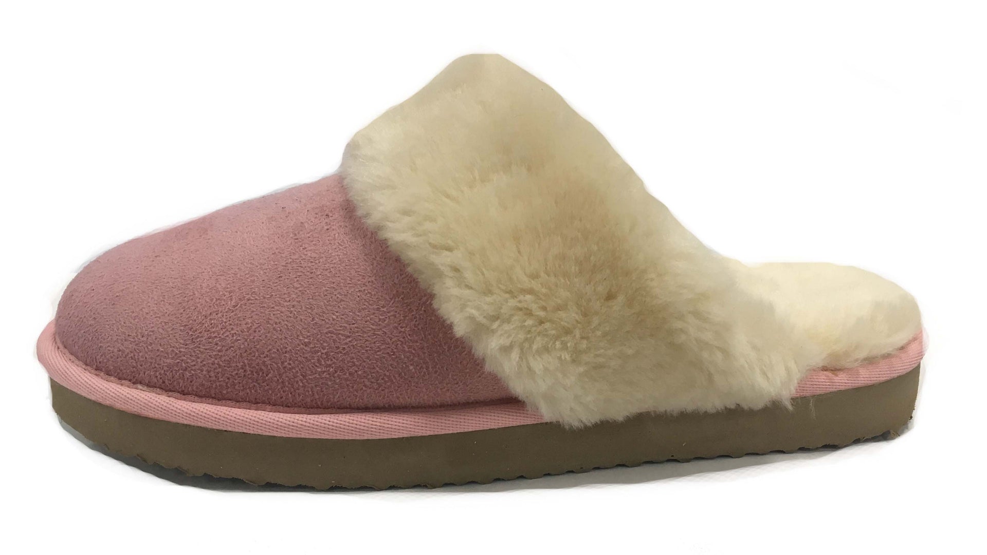 Moon Fur Trim Scuff Slipper