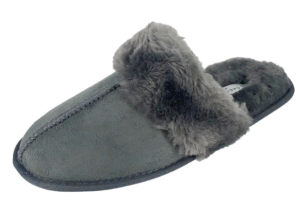 Mary Scuff Stitch Fur Trimmed Slipper