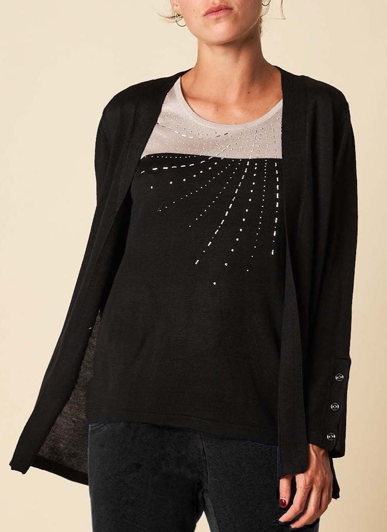 Sequins Tank w/ Open Cardigan - 2 pc Set
