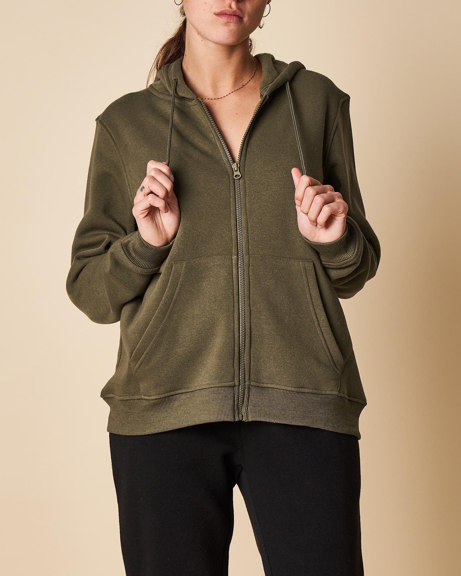 Zip Through Hoodie w/ Front Pockets