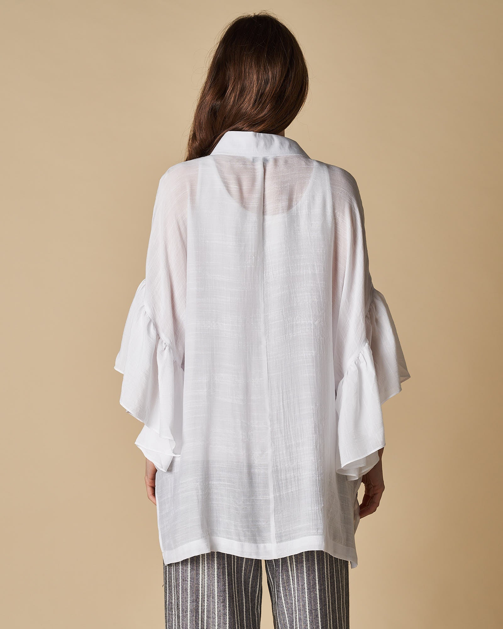 Button Shirt w/ Frill Sleeves