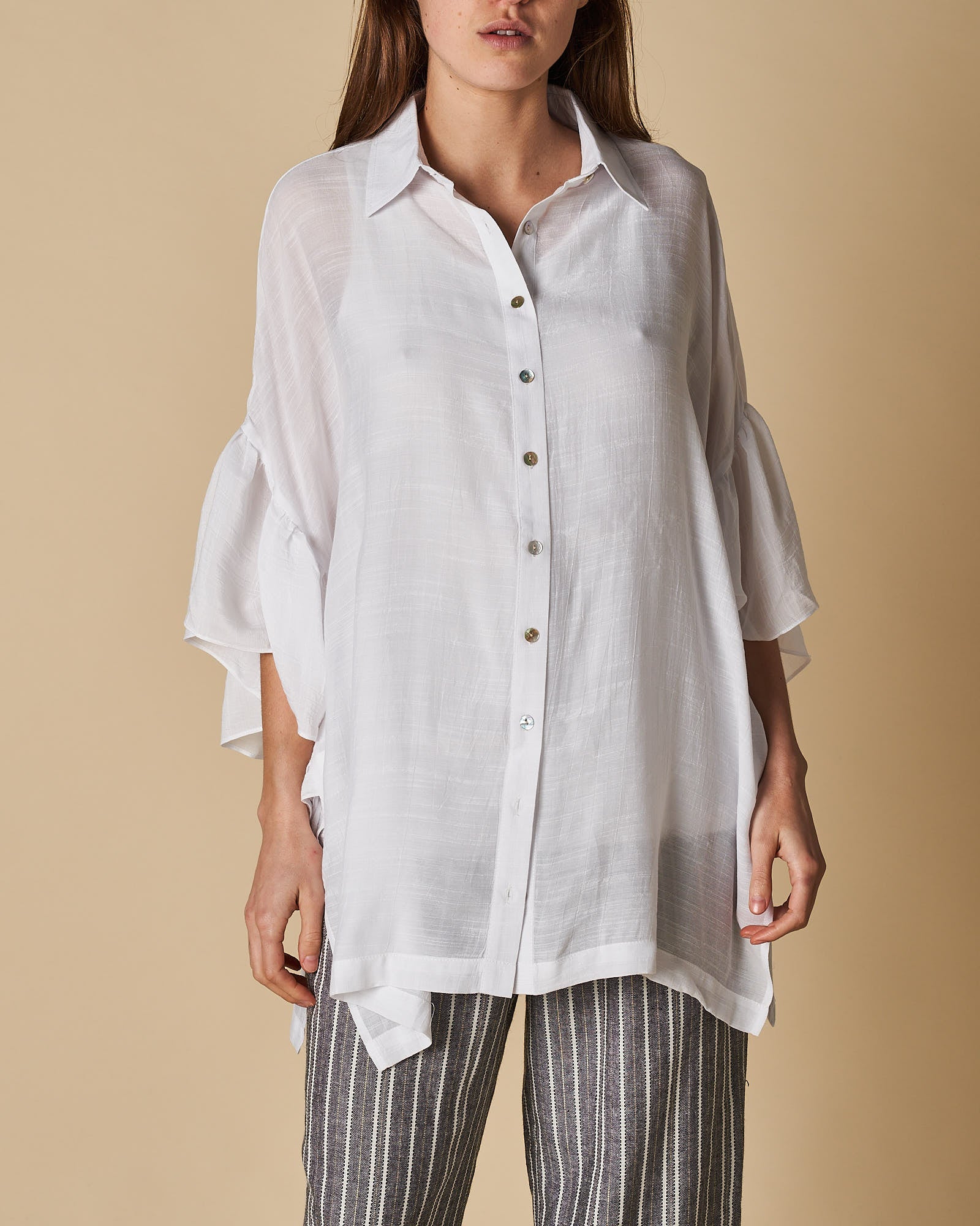 Button Shirt w/ Frill Sleeves