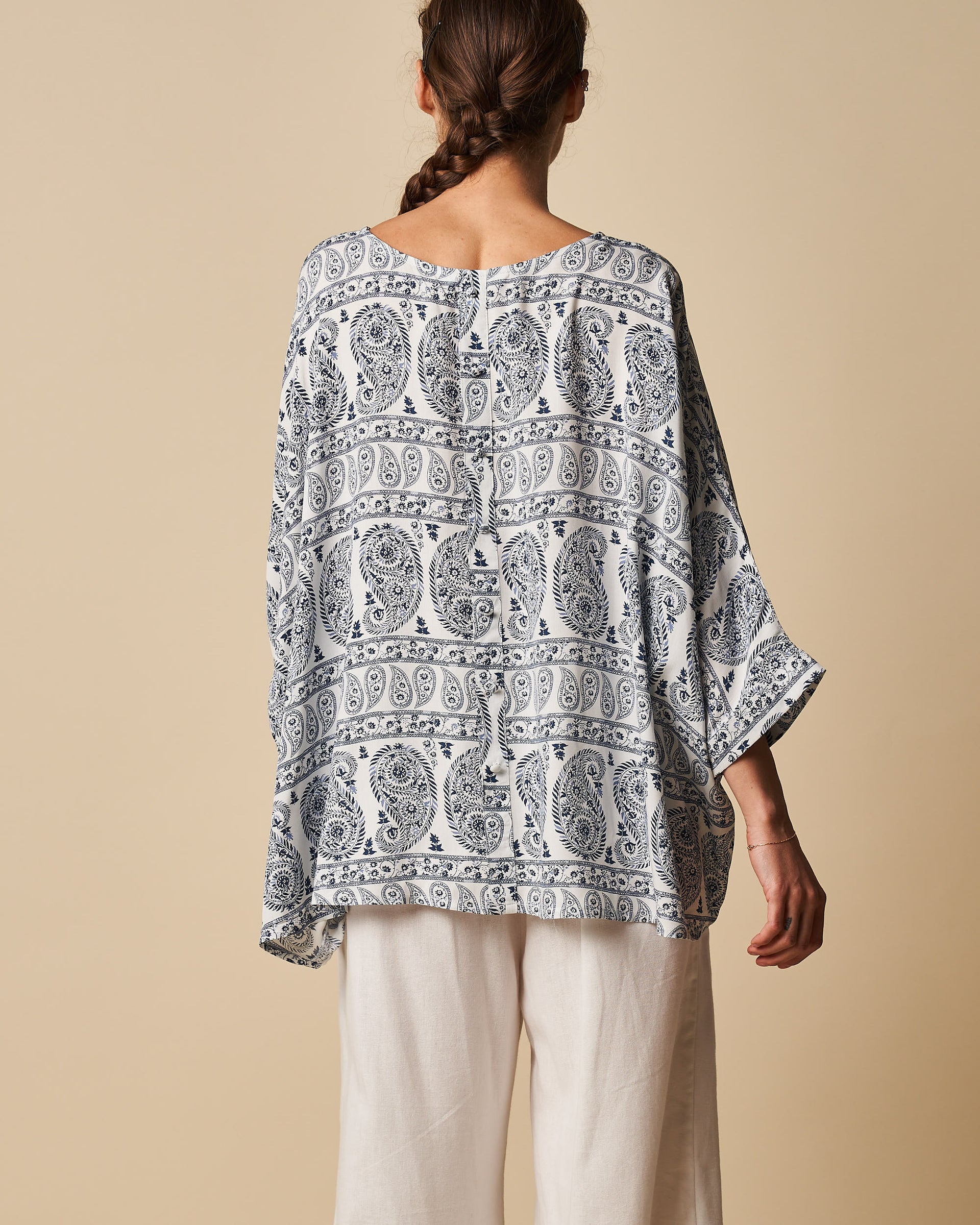 Batwing Top w/ Mock Buttons