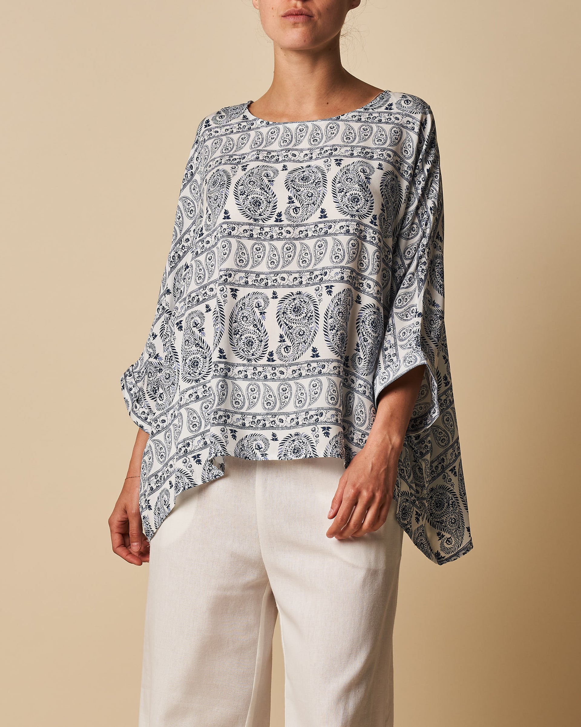 Batwing Top w/ Mock Buttons