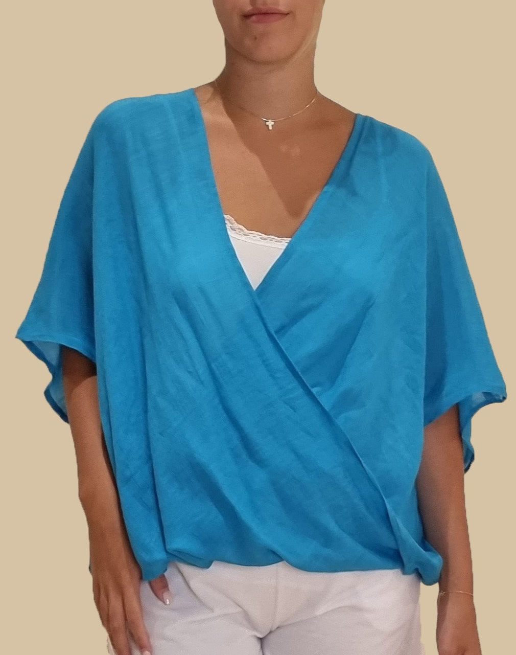 Cross Drape Front Shirt