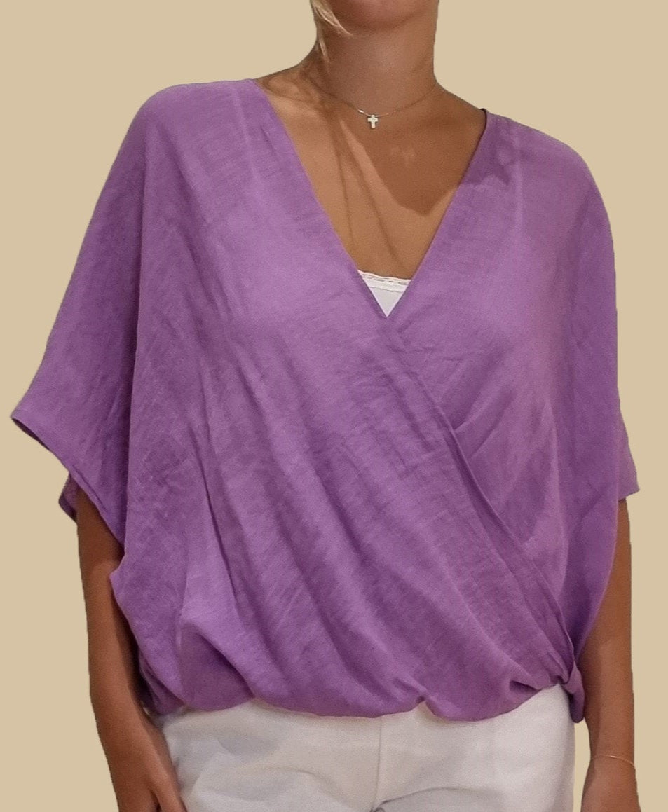 Cross Drape Front Shirt