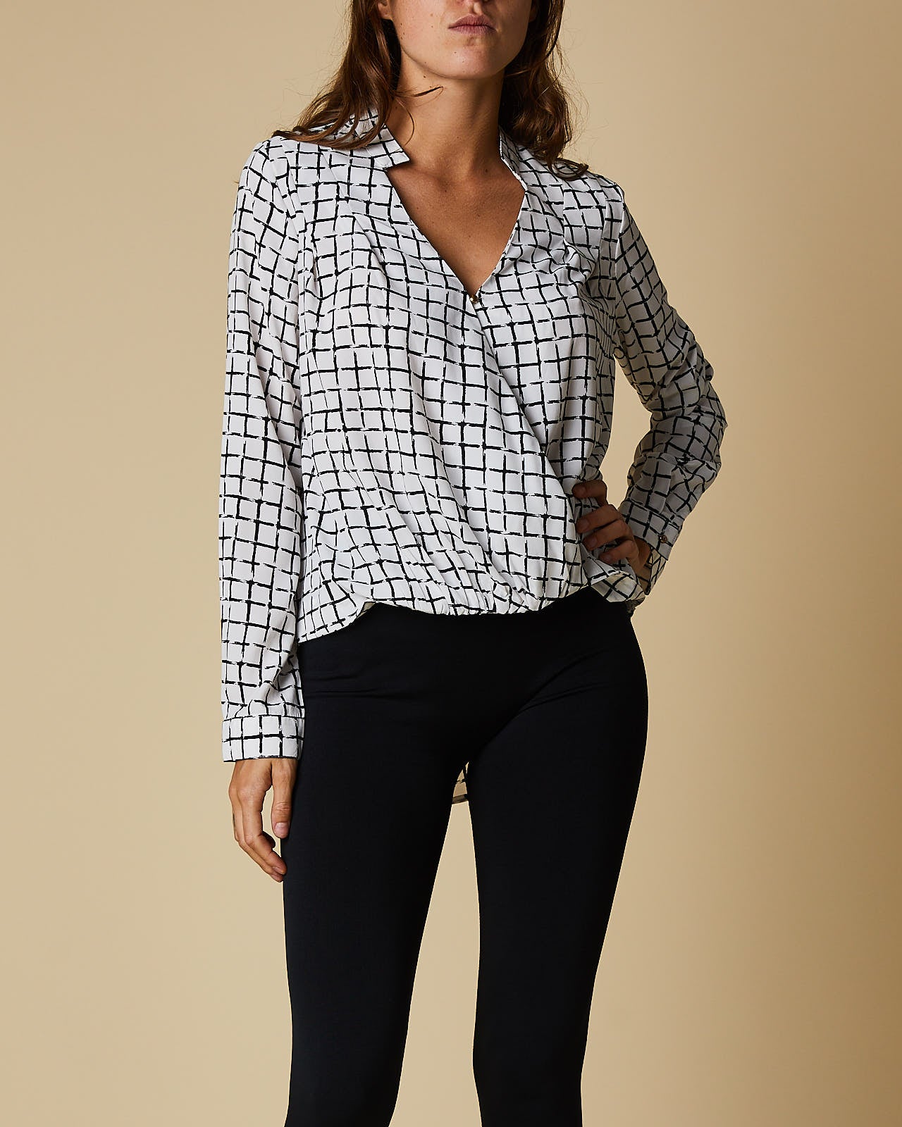 Drape Front Shirt - White