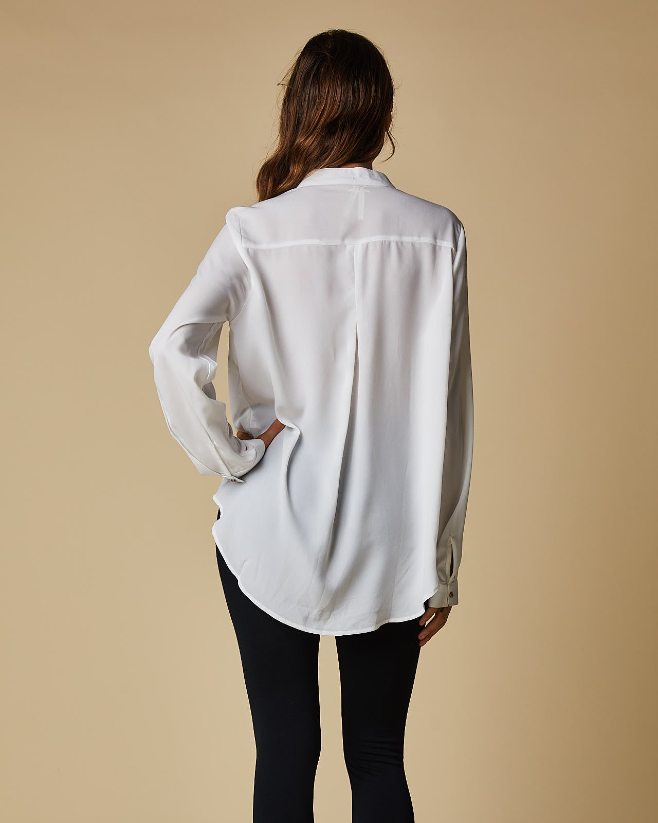 Drape Front Shirt - White
