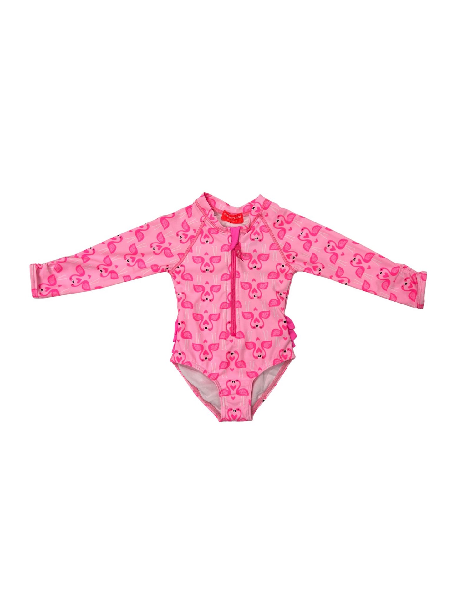 INFANT GIRLS ZIP FRONT LONG SLEEVE RASHIE SUIT