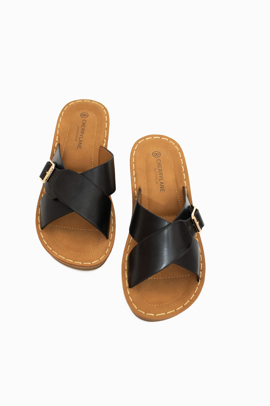 CROSS WEDGE SANDAL W/ BUCKLE