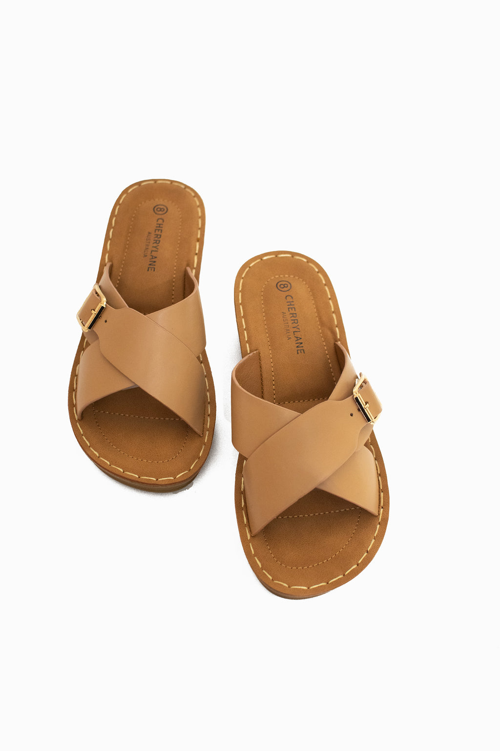CROSS WEDGE SANDAL W/ BUCKLE