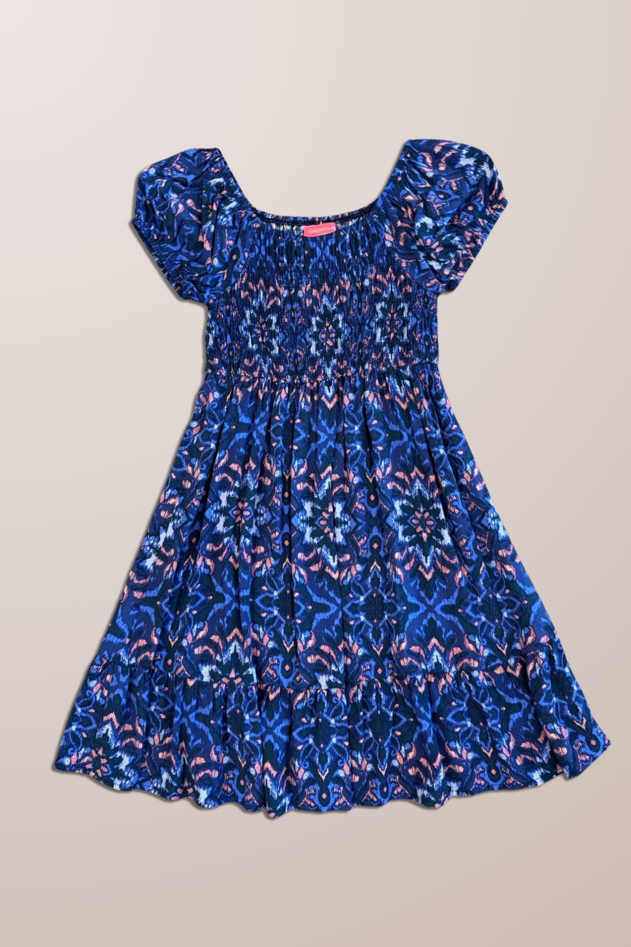 GIRLS SHIRRED BABYDOLL DRESS