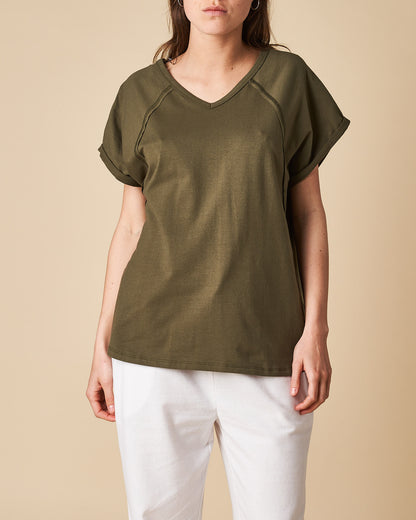 V-Neck Front & Back Raglan Tee