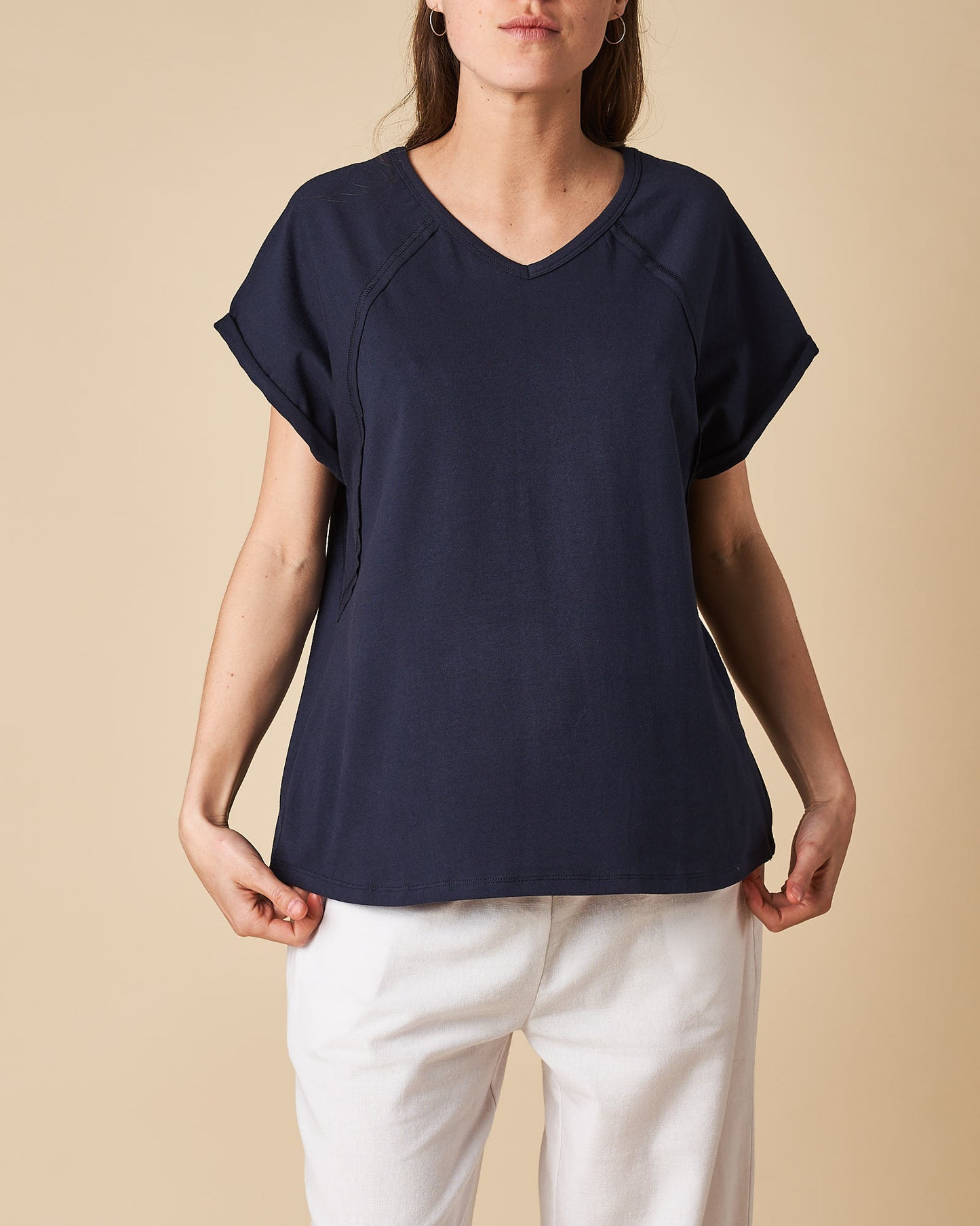V-Neck Front & Back Raglan Tee