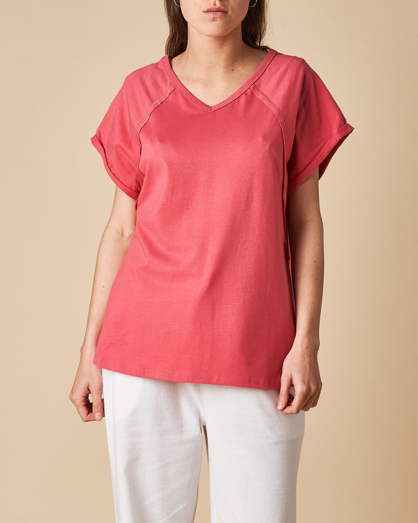 V-Neck Front & Back Raglan Tee