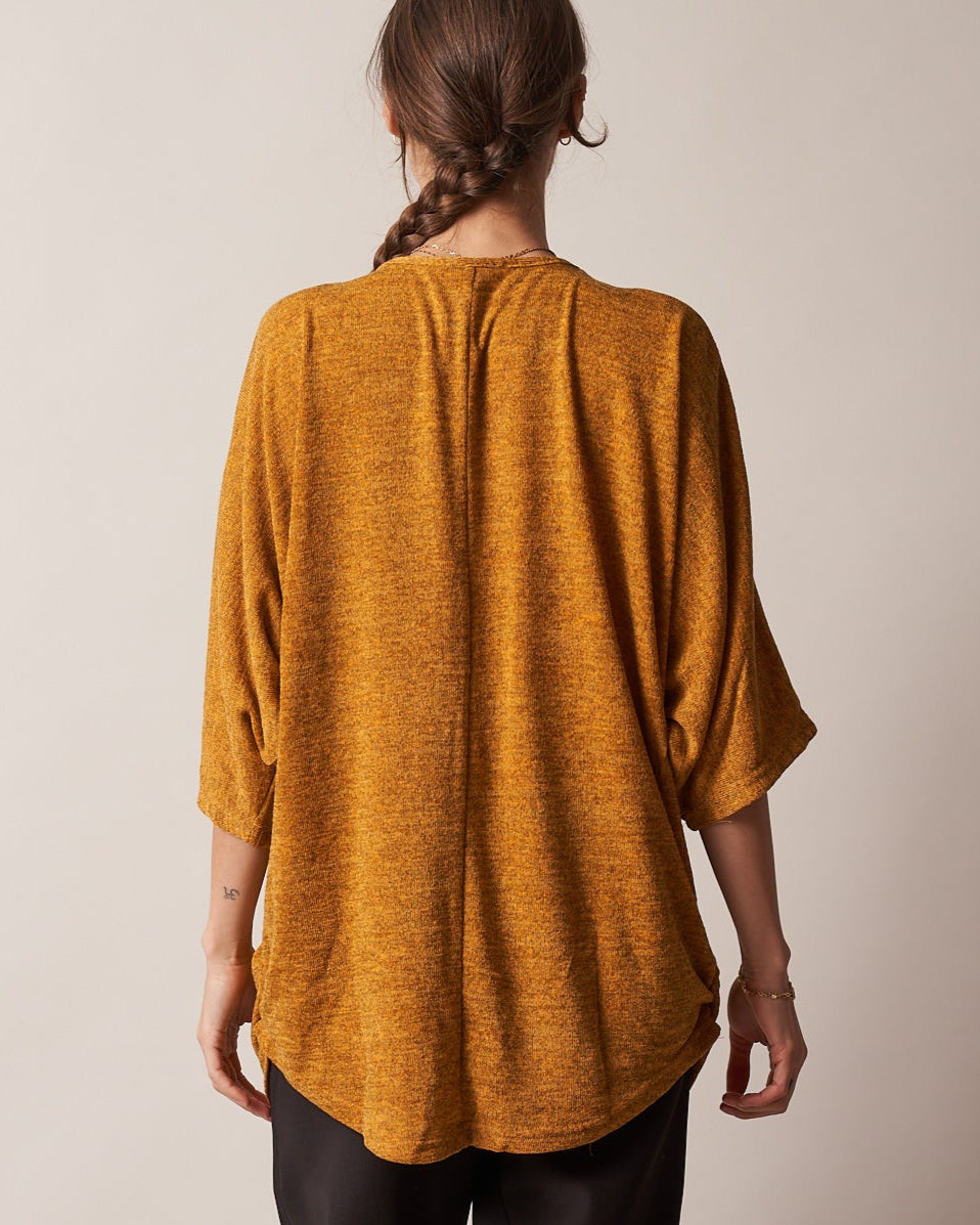 HALF-ZIP BATWING TOP