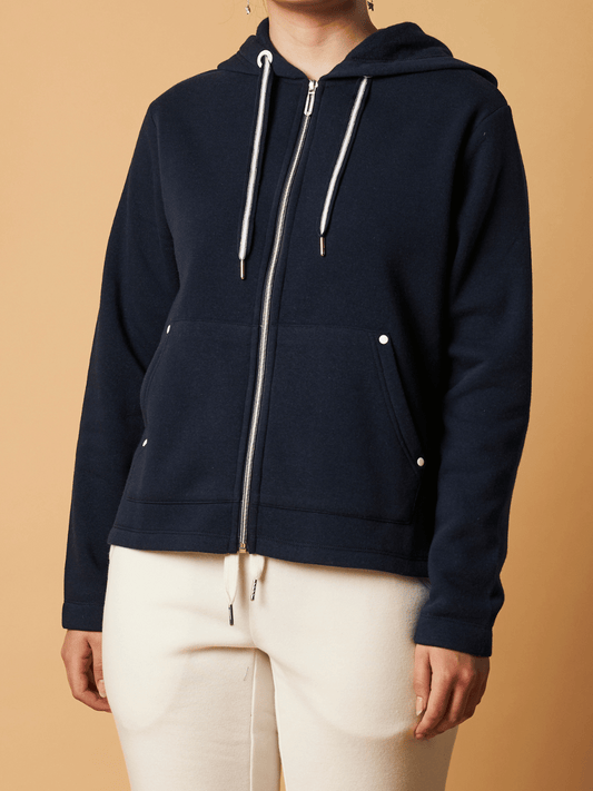 HOODIE JACKET W/ BUTTON DETAIL POCKETS