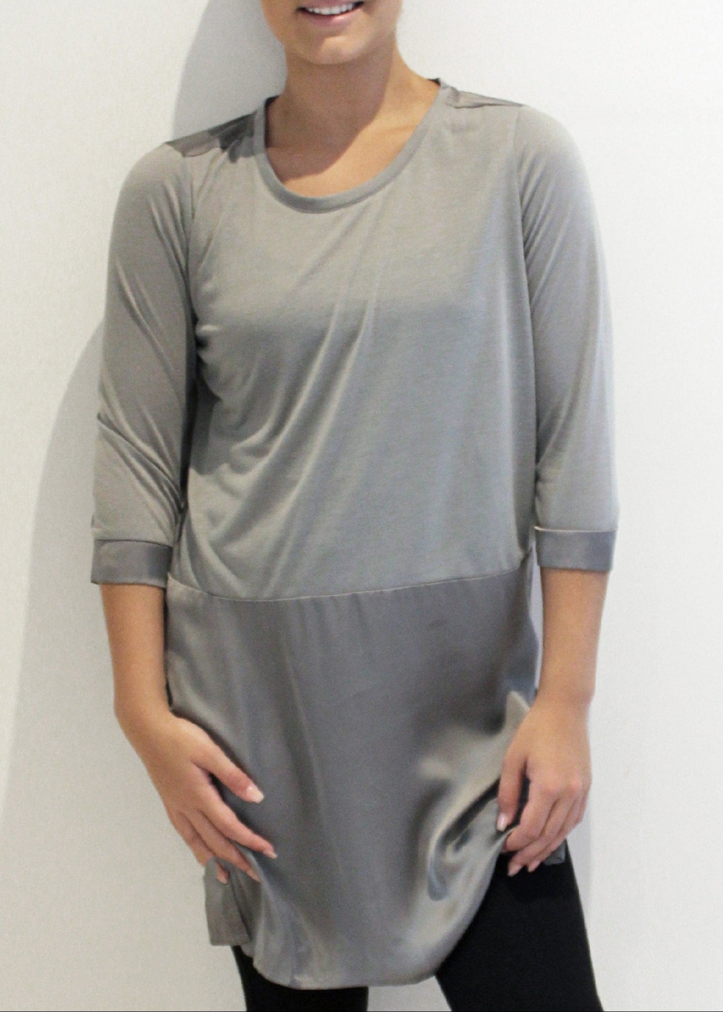 TUNIC SATIN TRIM TOP