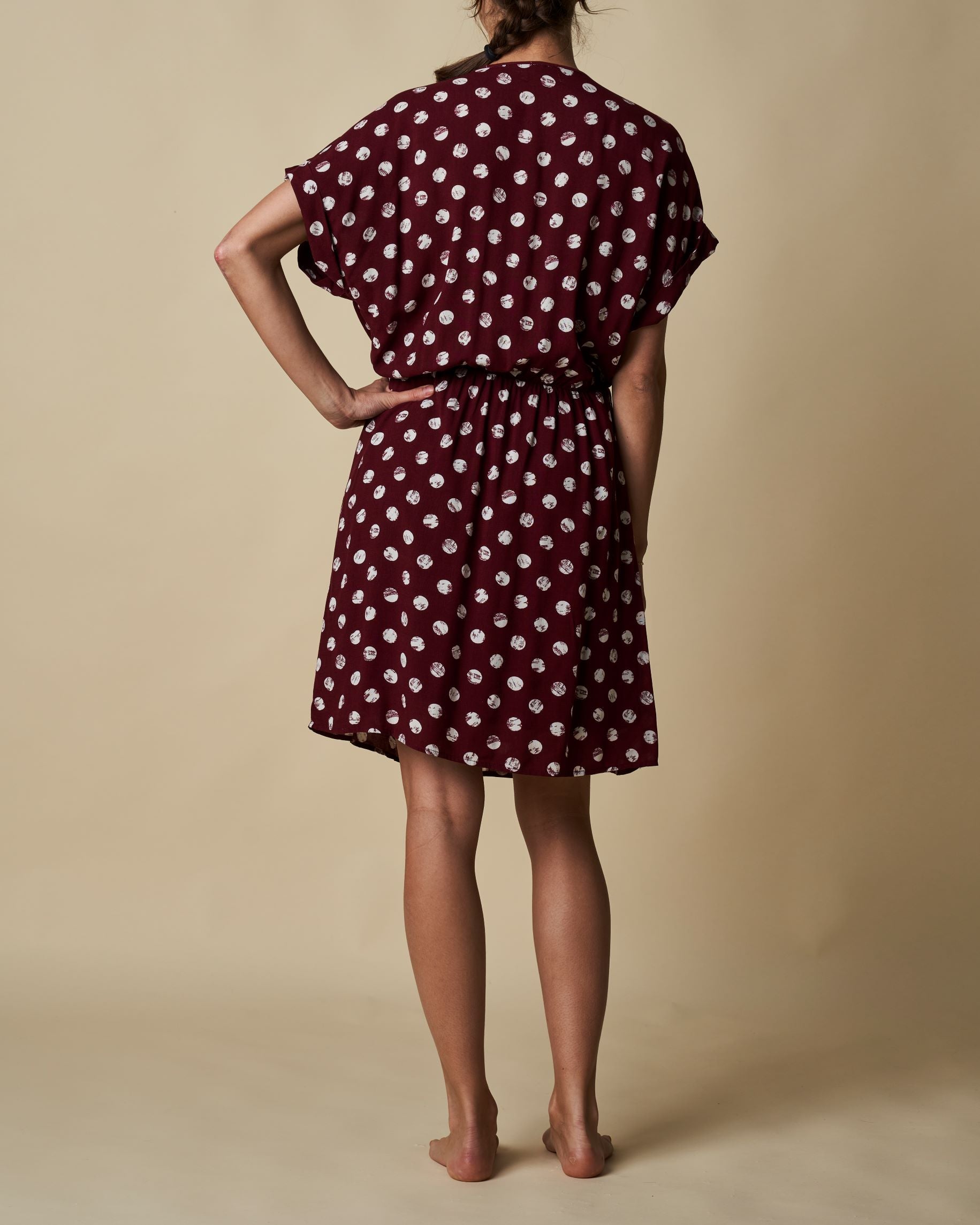 ELASTIC WAIST SHORT DRESS