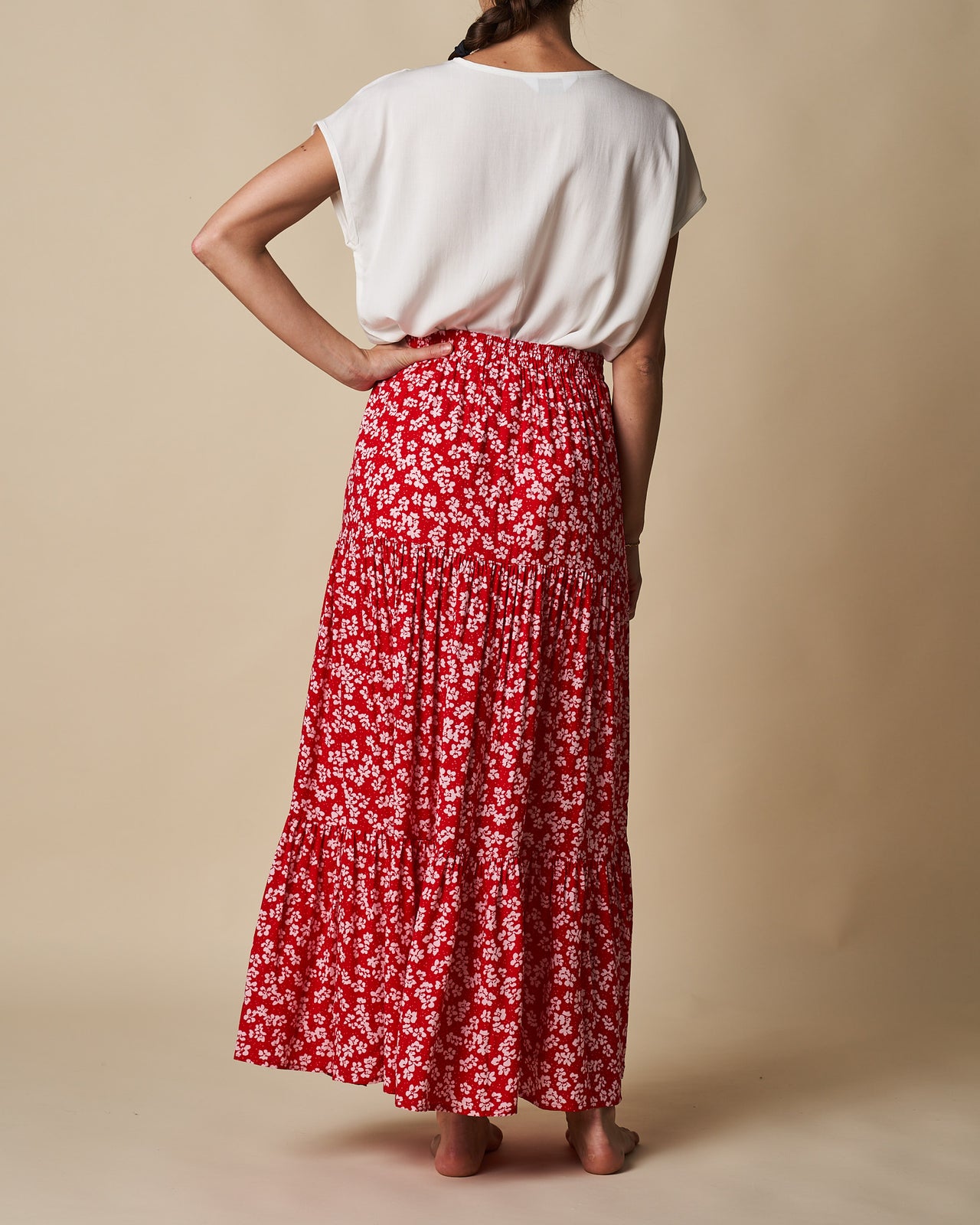 TIERED MAXI SKIRT