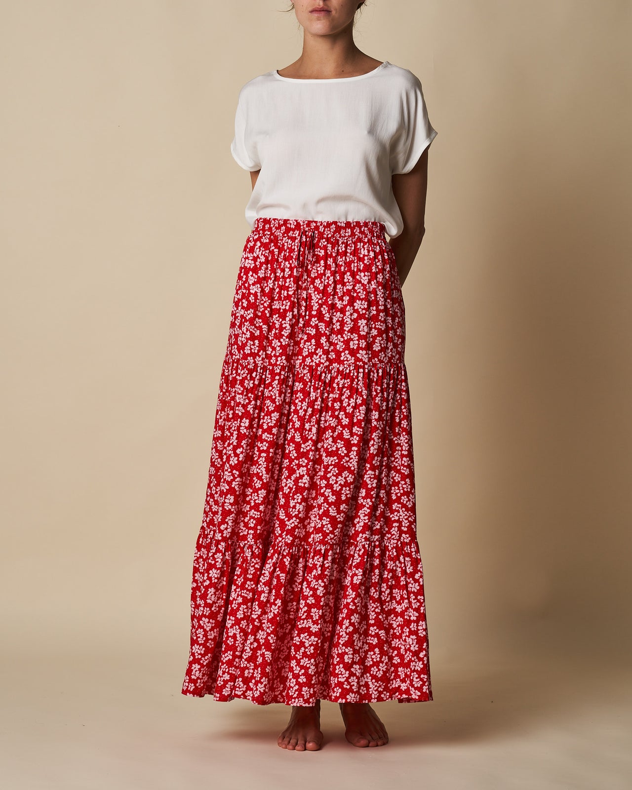 TIERED MAXI SKIRT