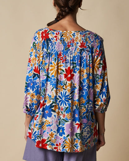 SHIRRED BLOUSE