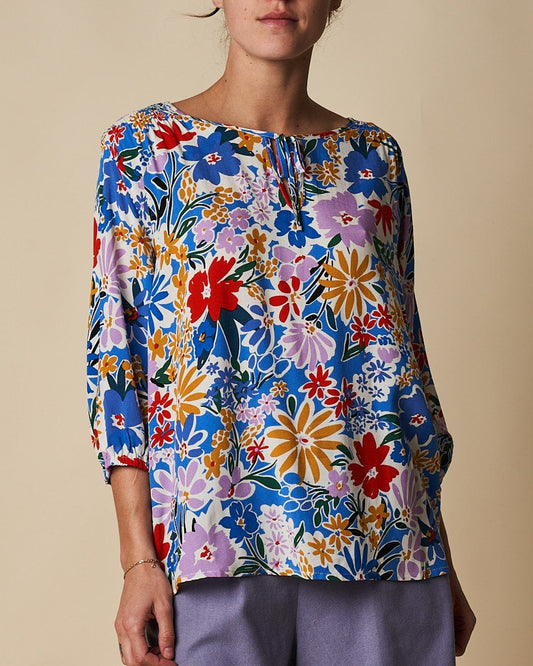 SHIRRED BLOUSE