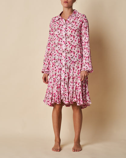LONG SLEEVE BUTTON THROUGH DRESS