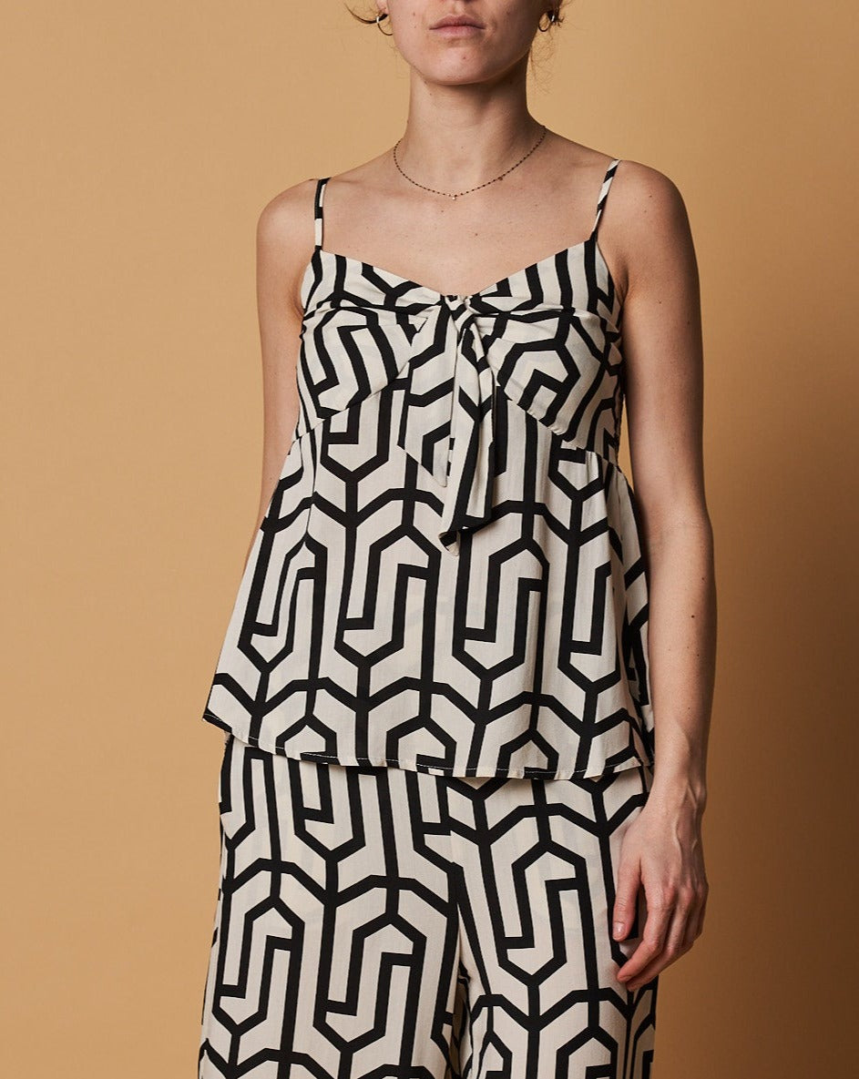 Woven Tie Strap Top main image 1