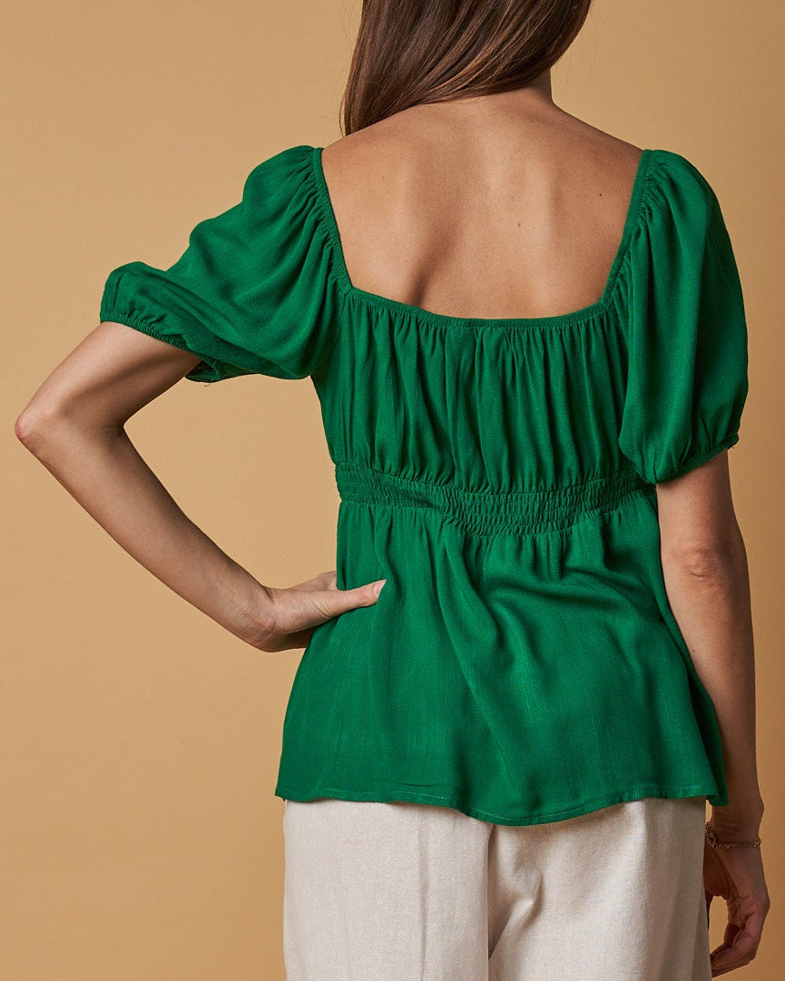 PUFFED SLEEVE TOP