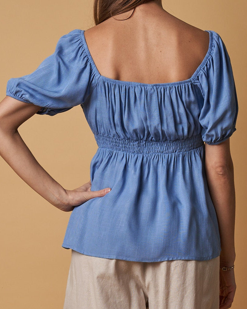 PUFFED SLEEVE TOP