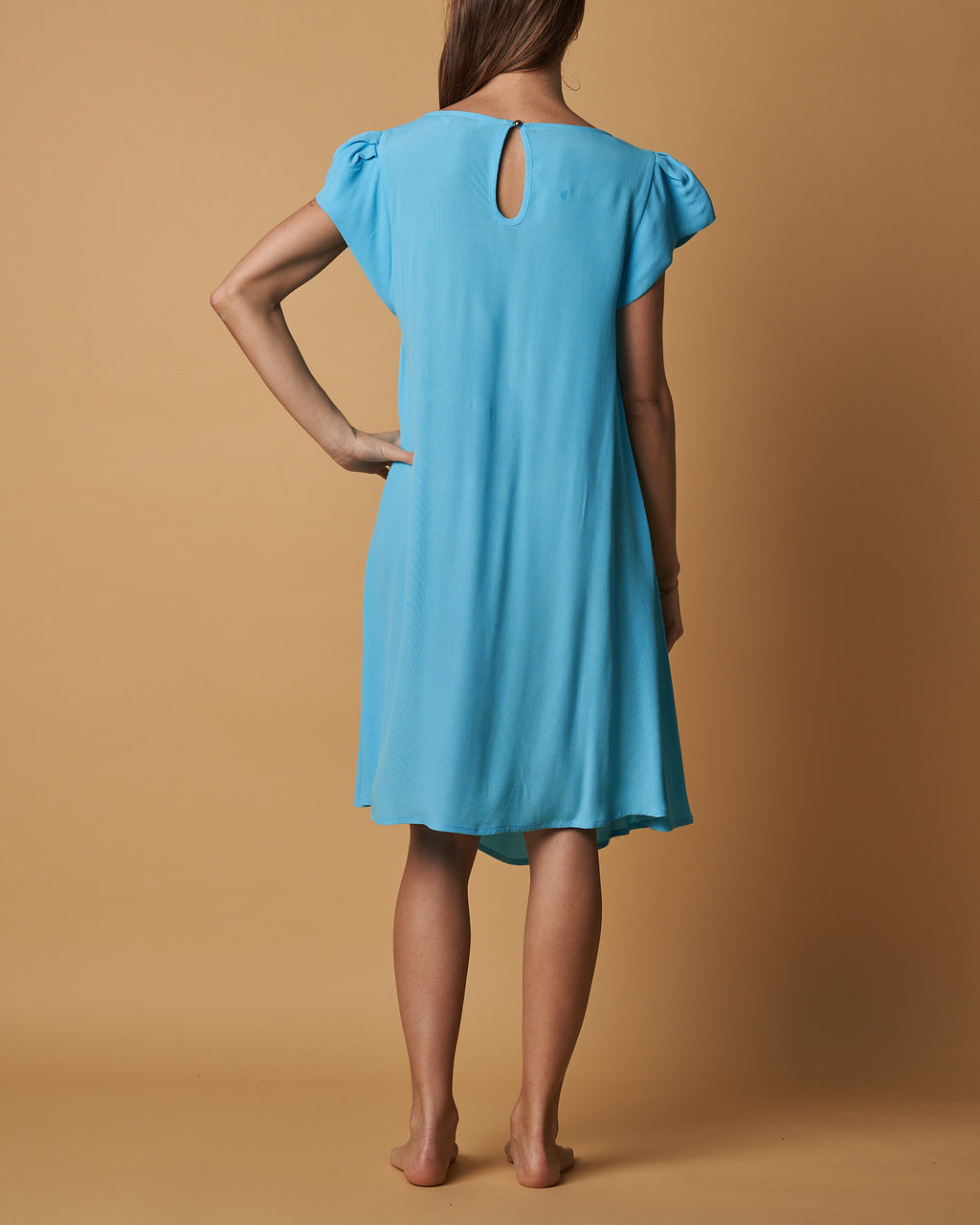 FRONT-PLEATED DRESS