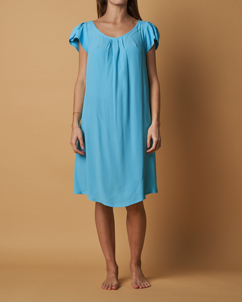 FRONT-PLEATED DRESS
