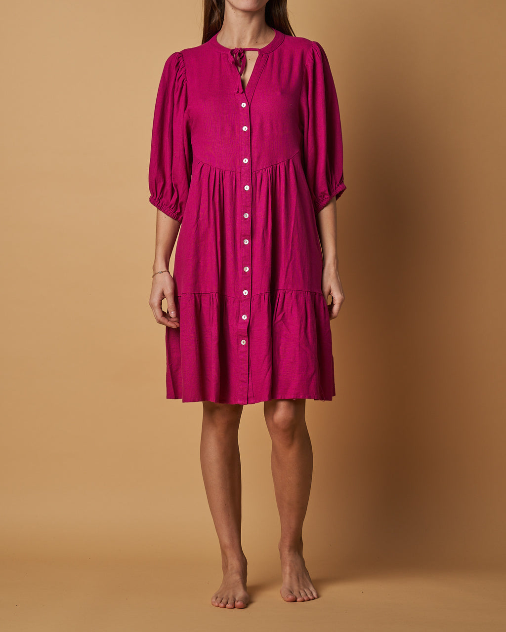 BUTTON THROUGH BABYDOLL DRESS