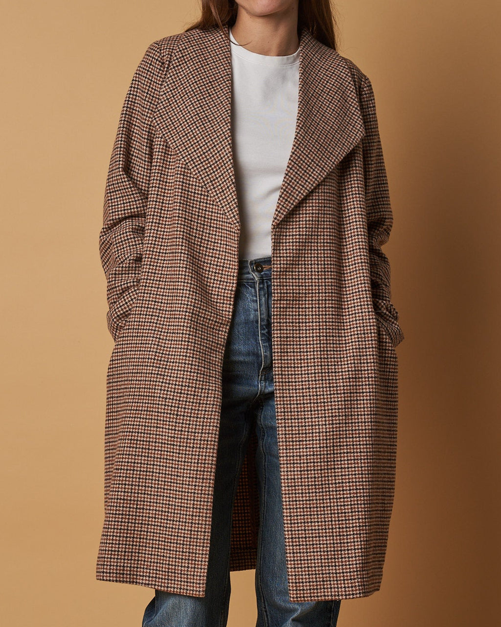 BRADFORD CHECKED SHAWL COLLAR COAT