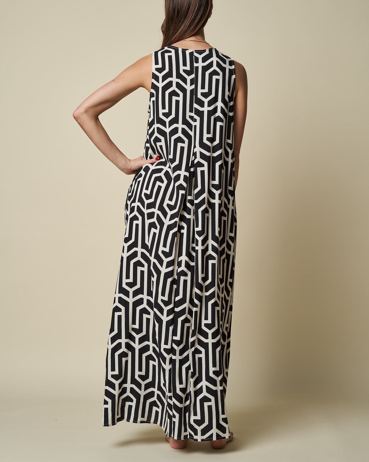 PLEATED MAXI DRESS