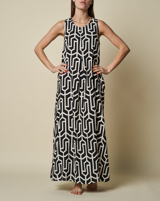 PLEATED MAXI DRESS