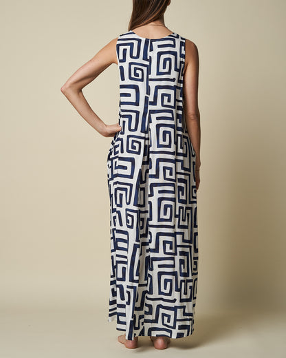 PLEATED MAXI DRESS
